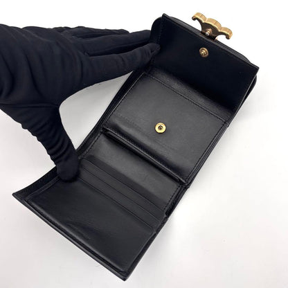 Celine Small Flap Wallet Triomphe Trifold Black — view 6