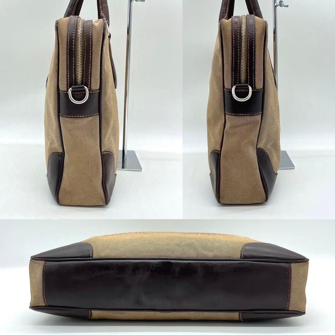 Prada 2-way Bag Business Bag Logo Jacquard Brown