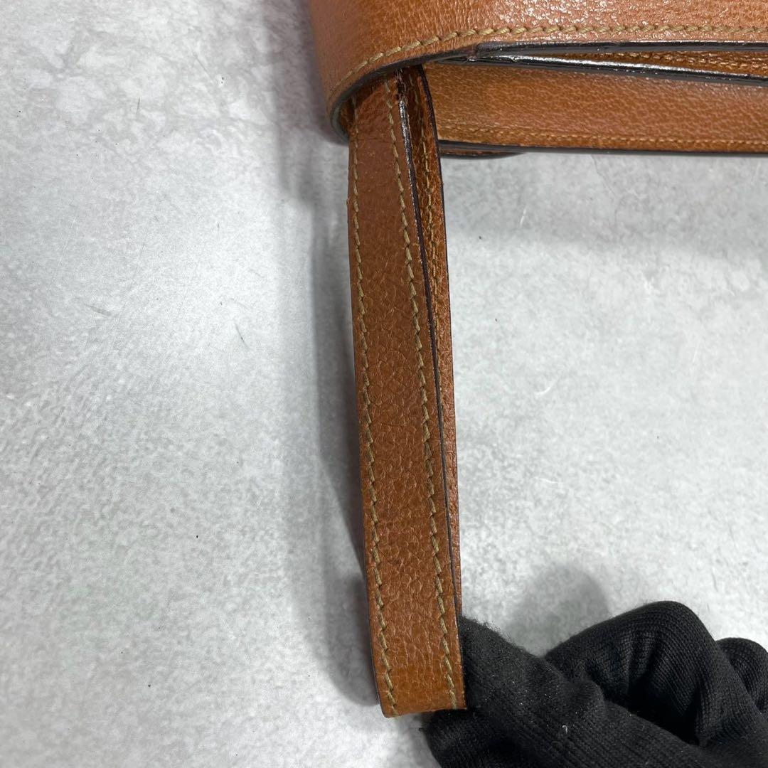 Gucci Clutch Brown Leather Logo Gold — view 4