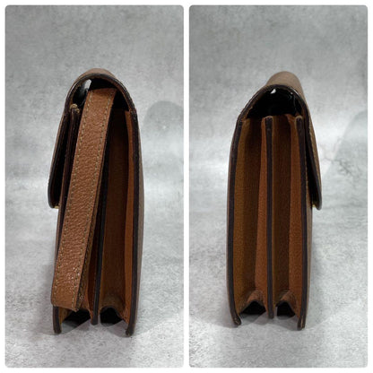 Gucci Clutch Brown Leather Logo Gold — view 7