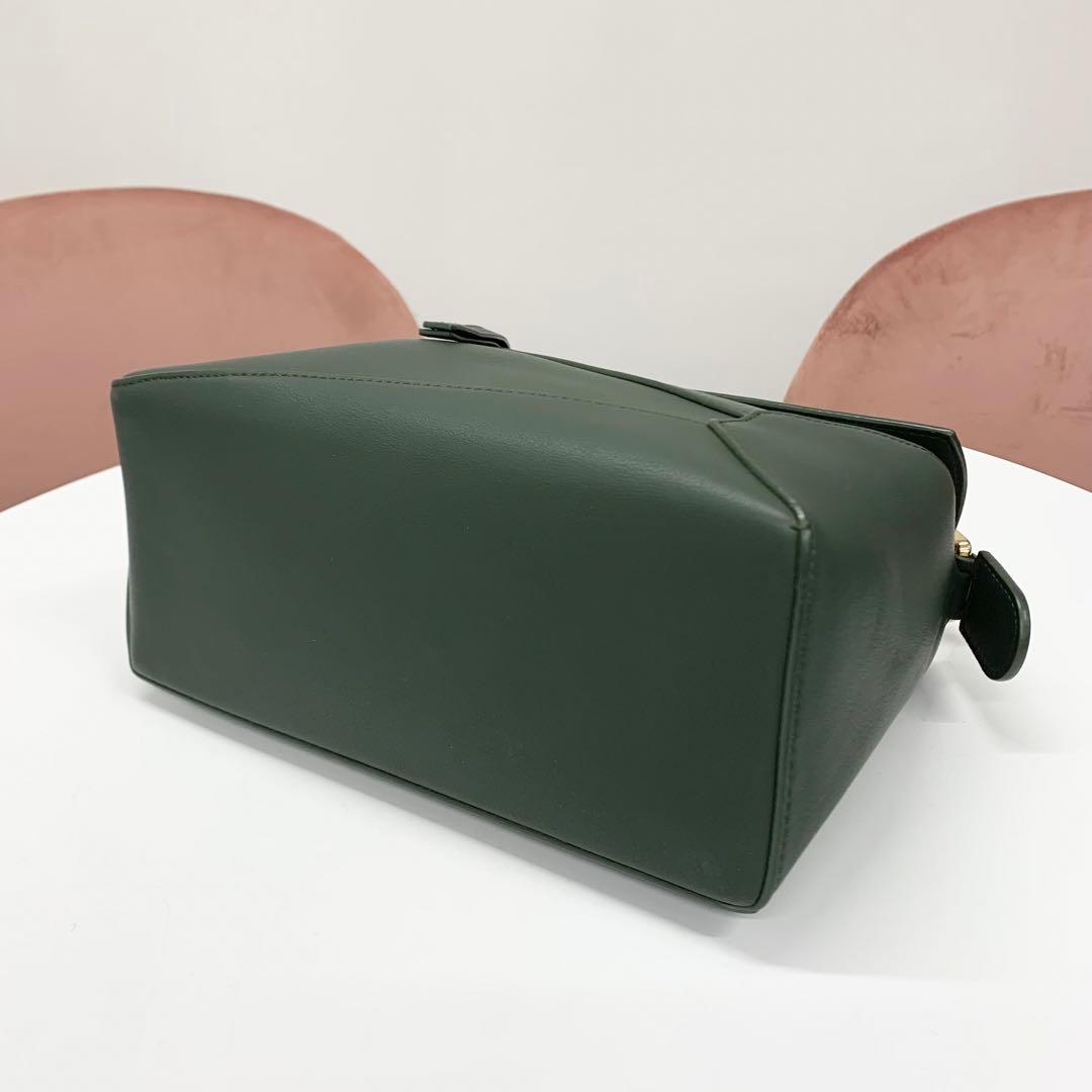 Loewe Puzzle Bag Small Anagram Leather Handbag Green — view 4