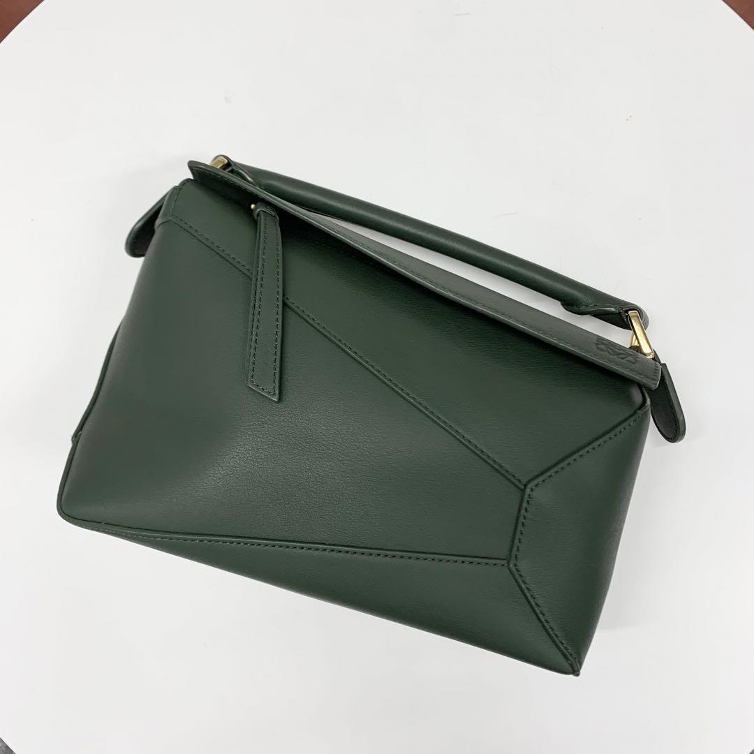 Loewe Puzzle Bag Small Anagram Leather Handbag Green — view 5