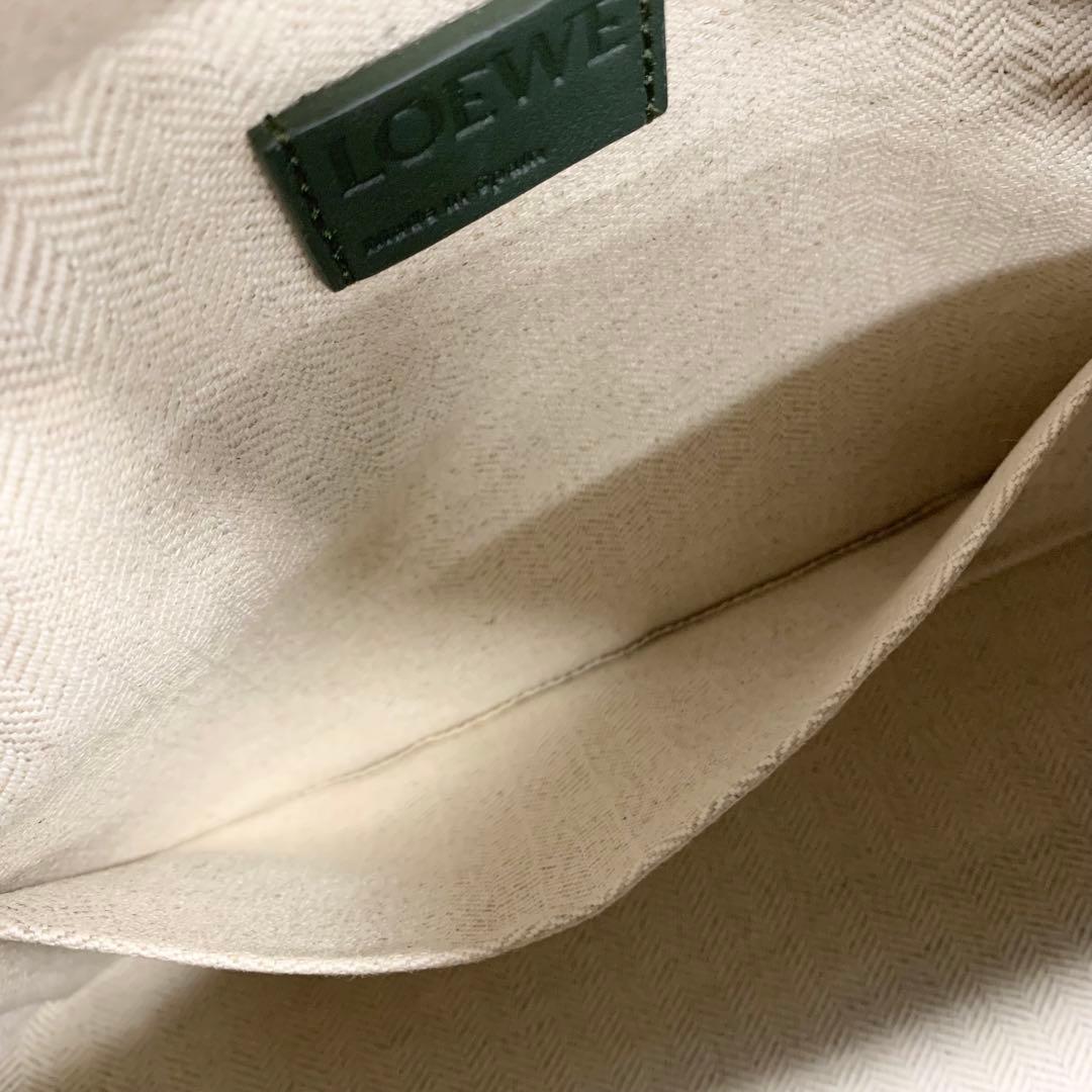 Loewe Puzzle Bag Small Anagram Leather Handbag Green — view 8