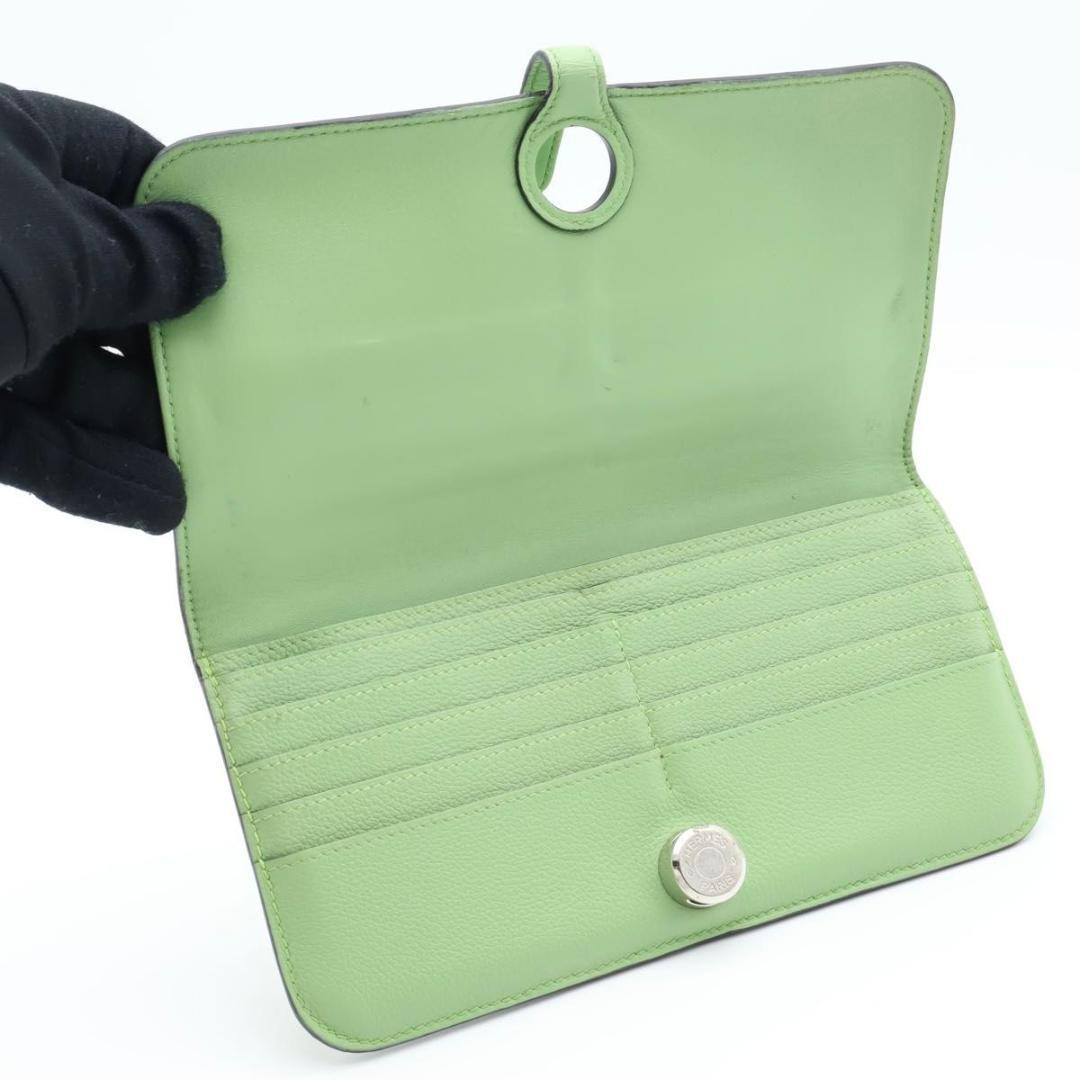 Hermes Dogon Wallet Togo Green Silver — view 2