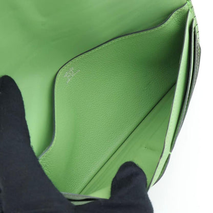 Hermes Dogon Wallet Togo Green Silver — view 4
