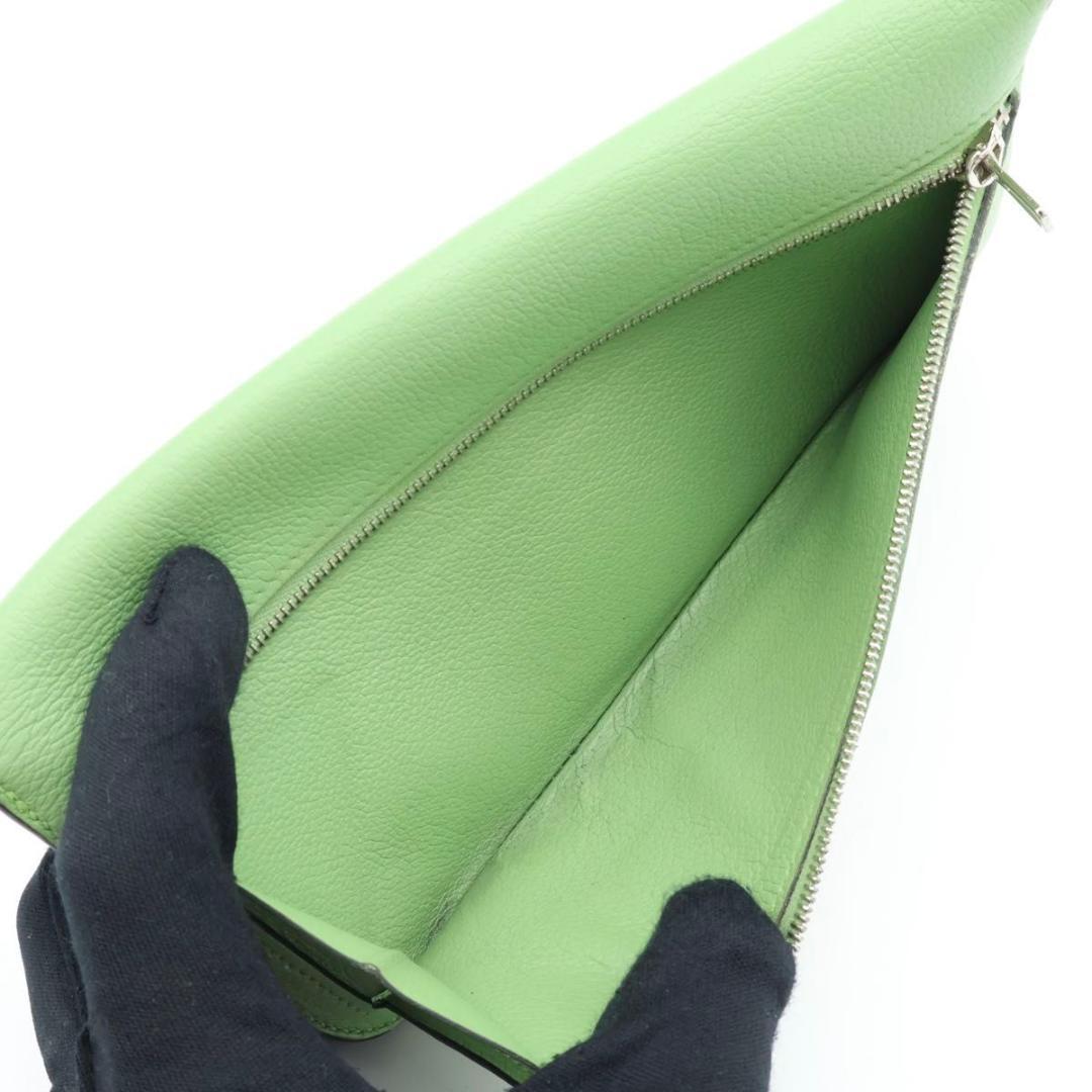 Hermes Dogon Wallet Togo Green Silver — view 5