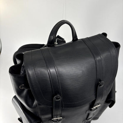 Louis Vuitton Super Christopher PM Epi Leather Backpack Black — view 5