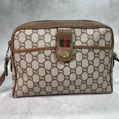 Gucci GG Sherry Line Shoulder Bag Brown Leather — view 2