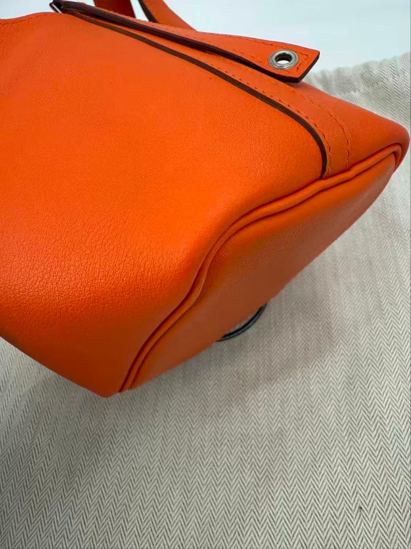 Hermes Picotin Lock Micro Lucky Daisy Orange Handbag — view 7