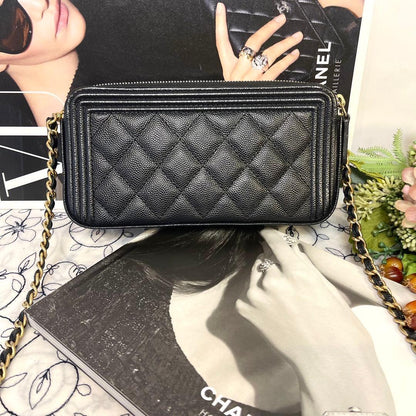 Chanel Boy Chain Wallet Quilted — view 2