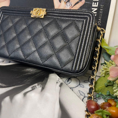 Chanel Boy Chain Wallet Quilted — view 4