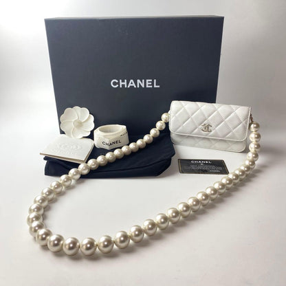 Unused Chanel Matelasse Pearl Chain Wallet