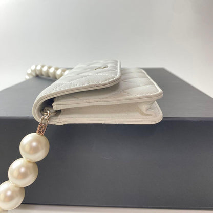 Unused Chanel Matelasse Pearl Chain Wallet