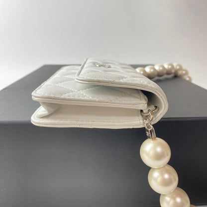 Unused Chanel Matelasse Pearl Chain Wallet
