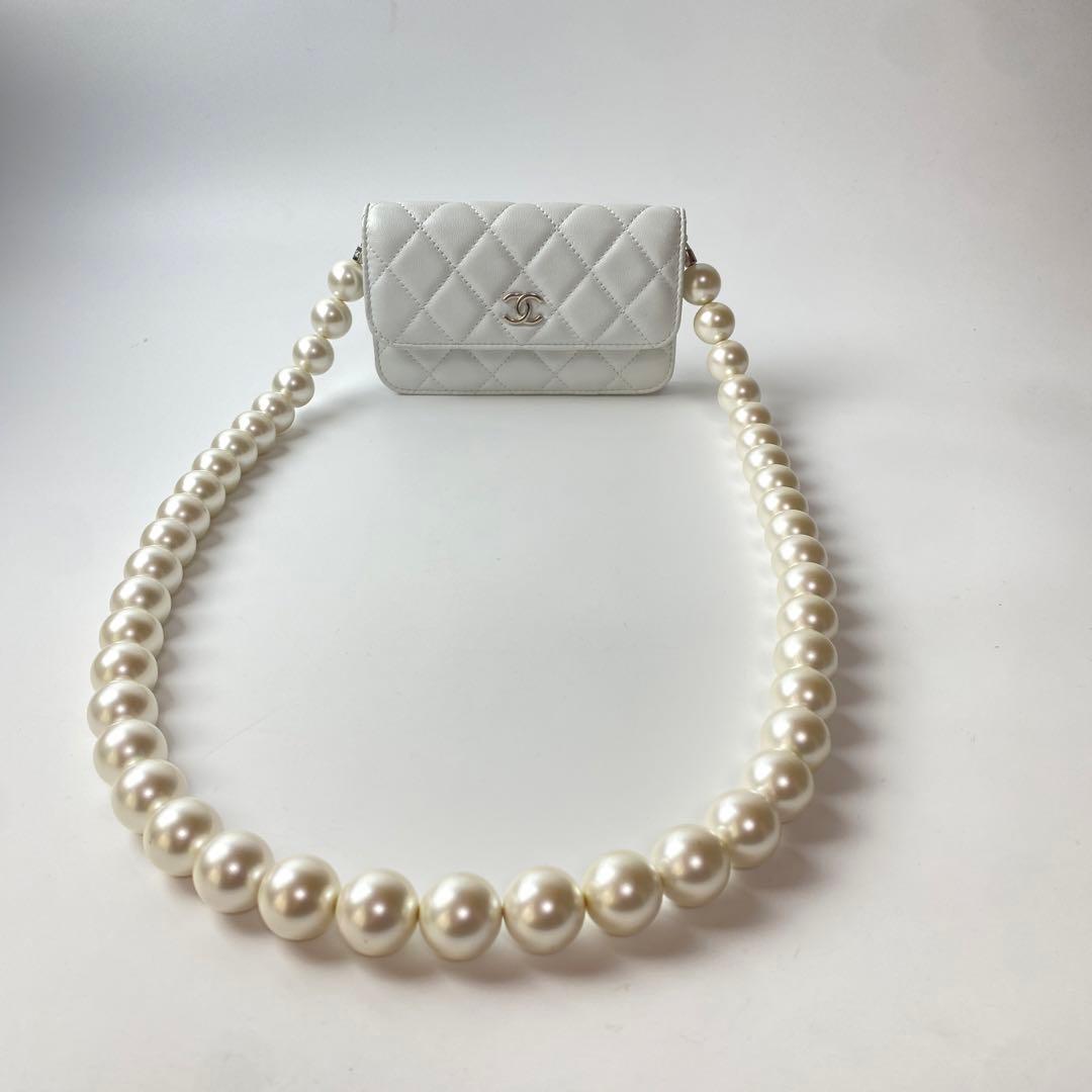 Unused Chanel Matelasse Pearl Chain Wallet