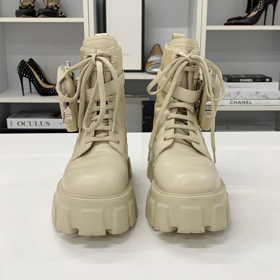 Prada Monolith Triangle Logo Re-Nylon Boots — view 4