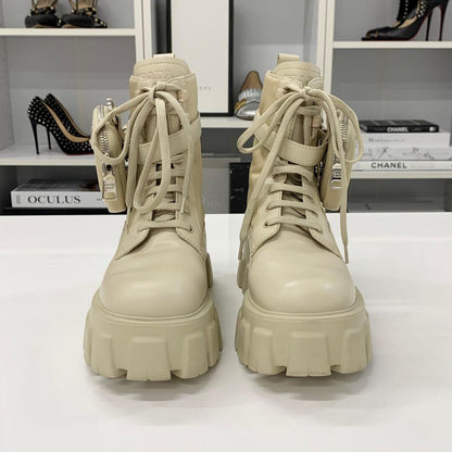 Prada Monolith Triangle Logo Re-Nylon Boots — view 4