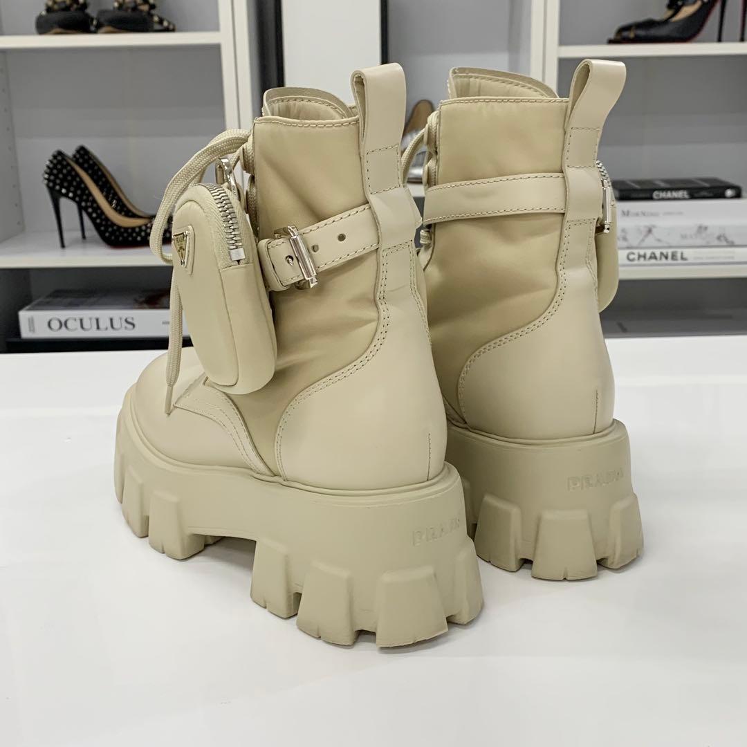 Prada Monolith Triangle Logo Re-Nylon Boots — view 5