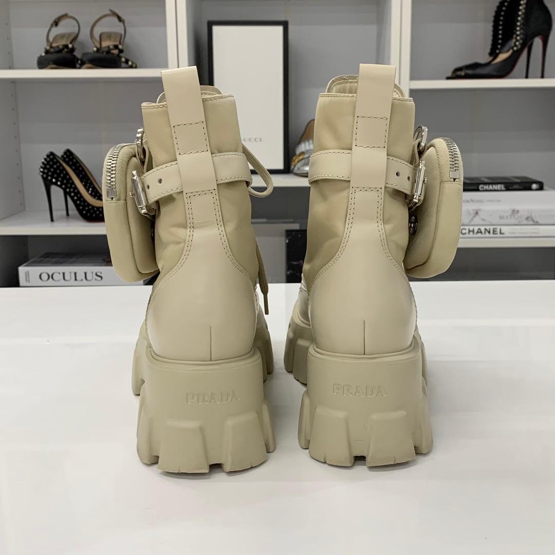 Prada Monolith Triangle Logo Re-Nylon Boots — view 6