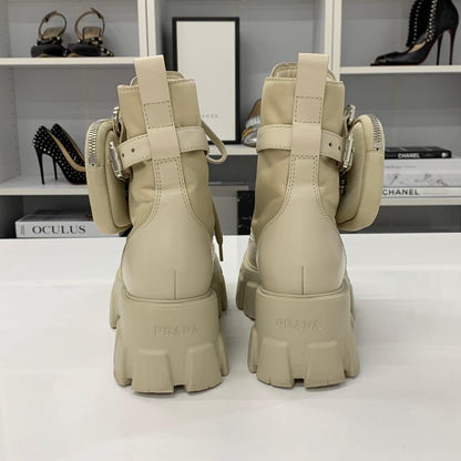 Prada Monolith Triangle Logo Re-Nylon Boots — view 6