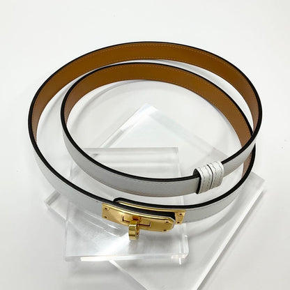 Hermes Veau Epsom Kelly 18 Belt White Gold — view 2