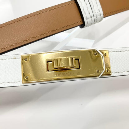 Hermes Veau Epsom Kelly 18 Belt White Gold — view 5
