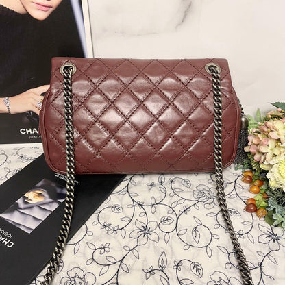Chanel Double Flap Quilted Fringe Bag