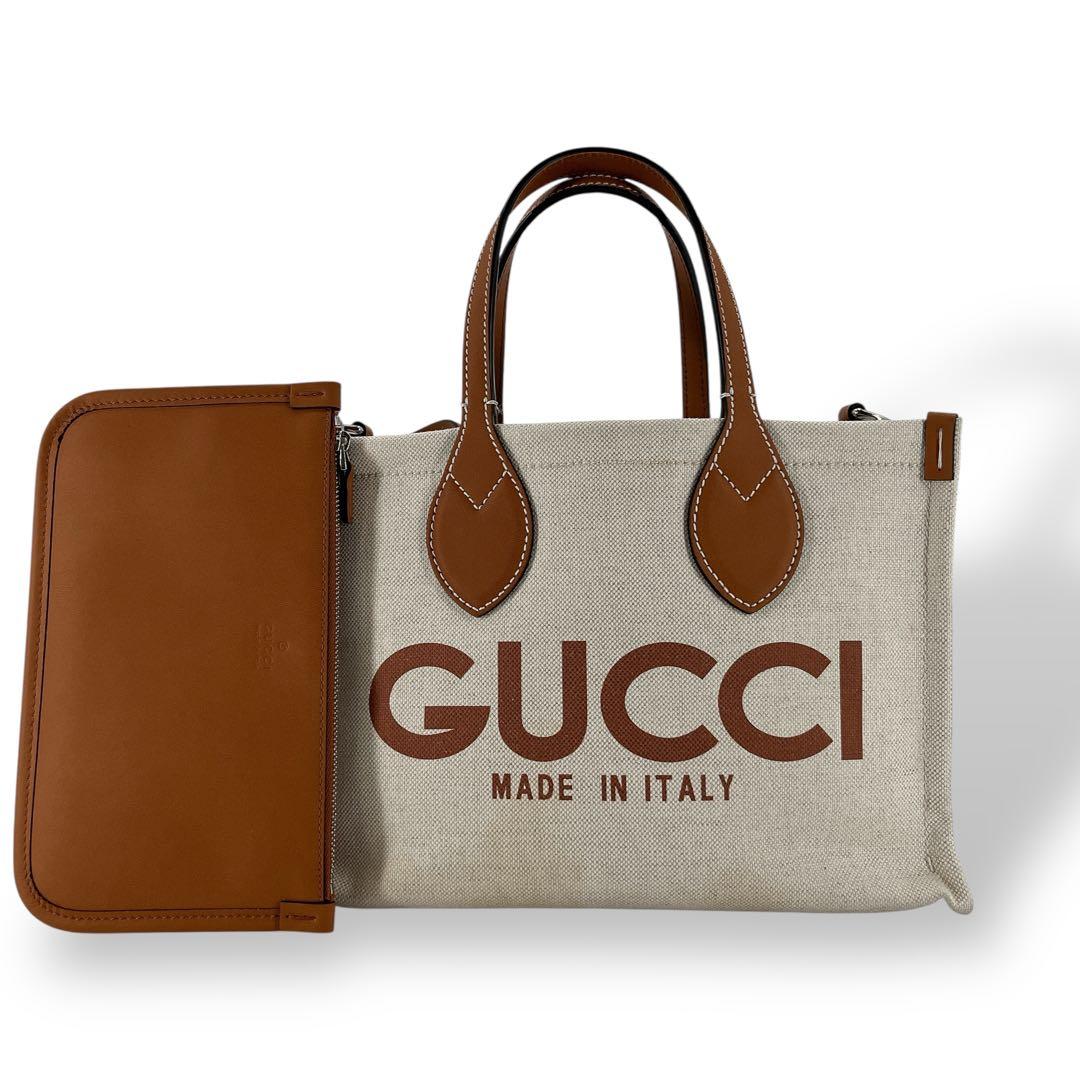 Current Gucci 2way Mini Tote Shoulder Bag Handbag Canvas