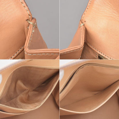 Celine◇ Macadam Handbag Mantel Chain Ring Hardware Leather Brown