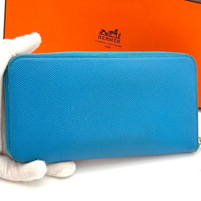 Hermes Wallet Azap Long Silk'in Blue Veau Epsom — view 3