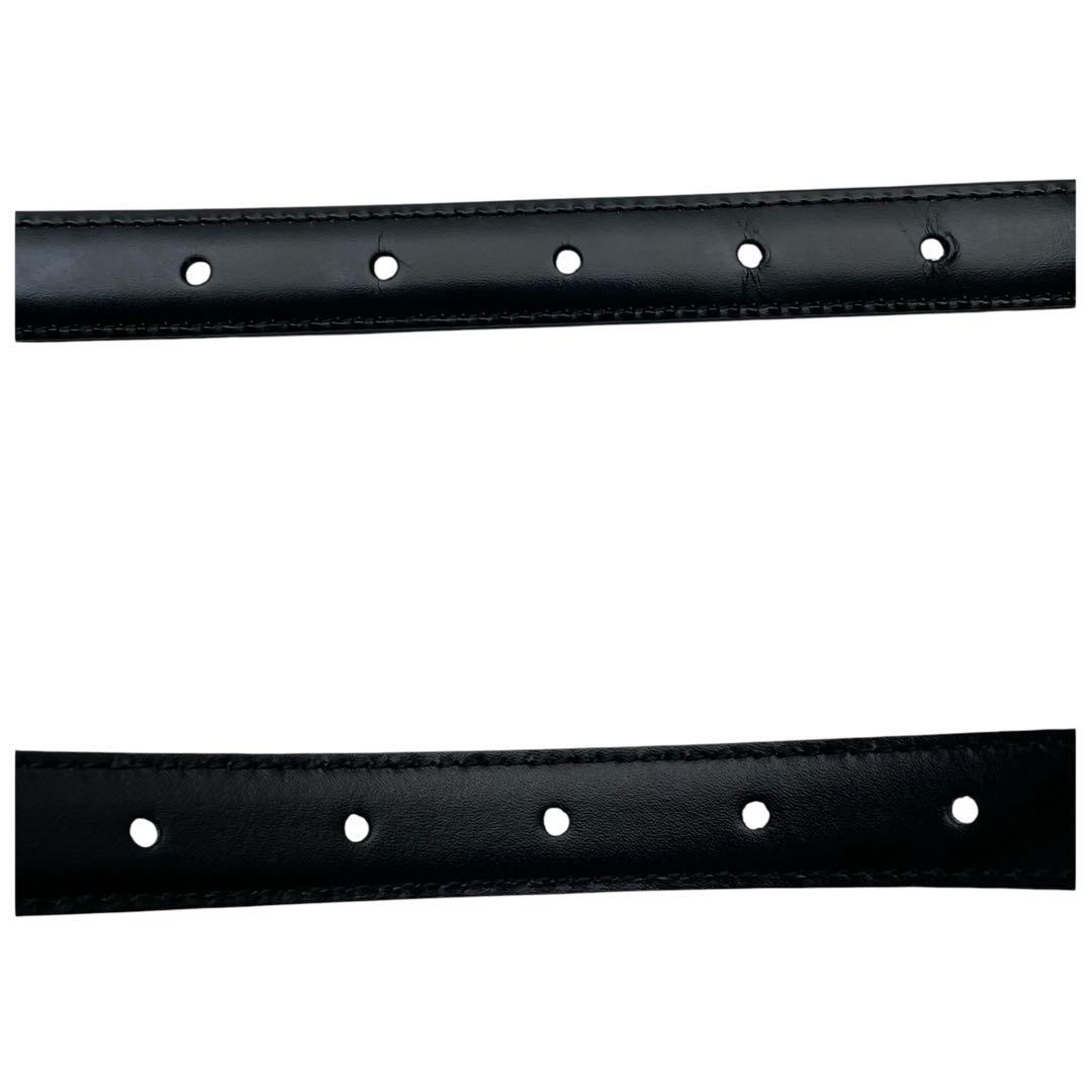 Celine Leather Triomphe Buckle Belt Gold Black — view 7