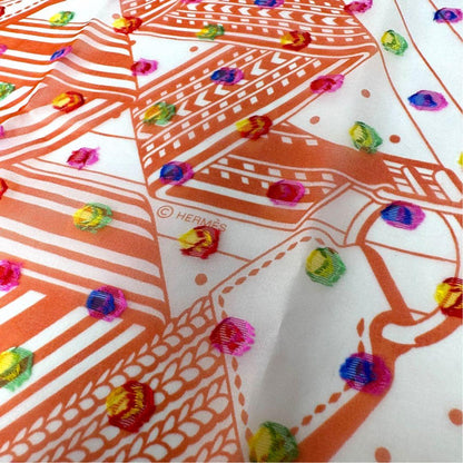 Hermes Carre 60 Zigzag Sangles Rainbow Dot Scarf — view 5