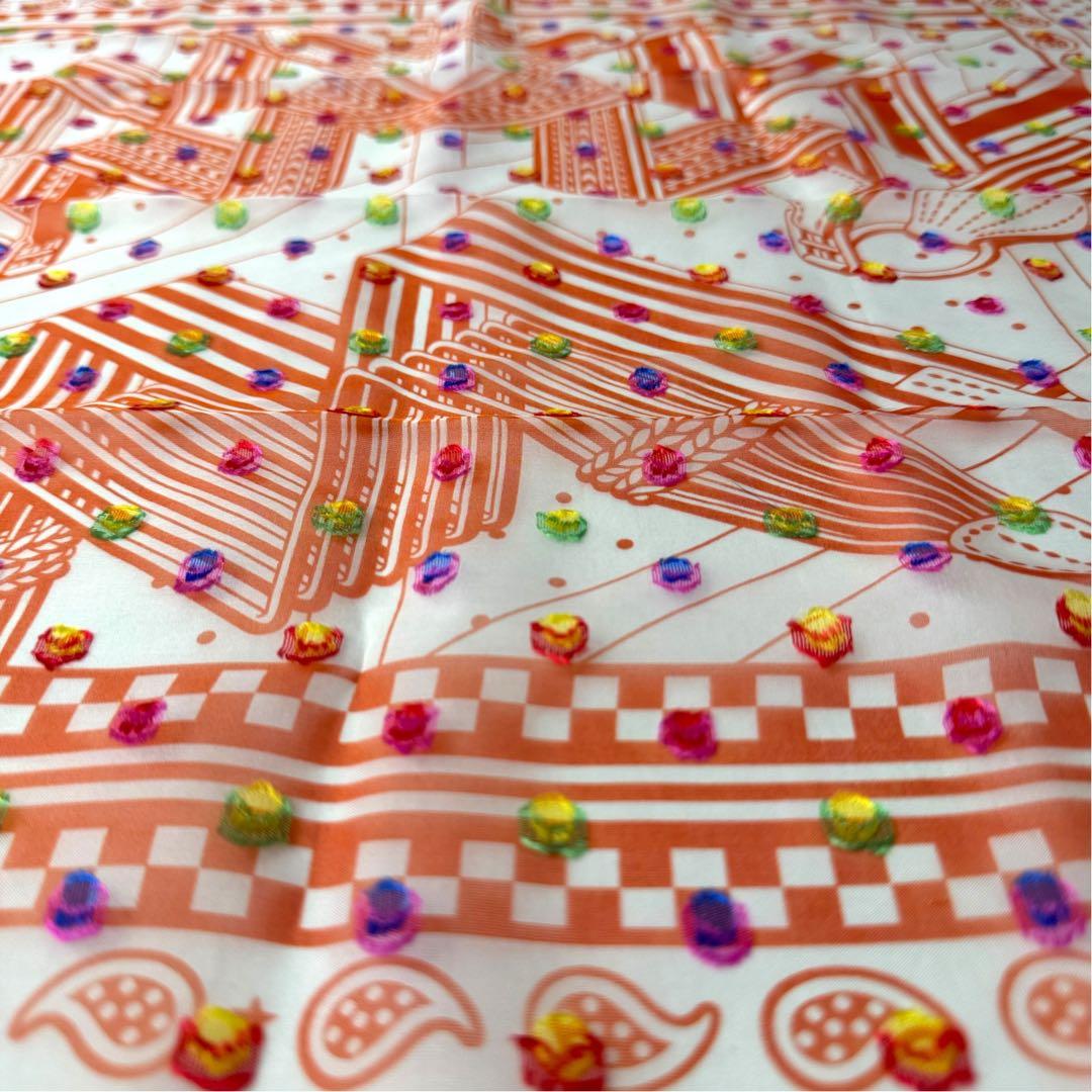 Hermes Carre 60 Zigzag Sangles Rainbow Dot Scarf — view 6