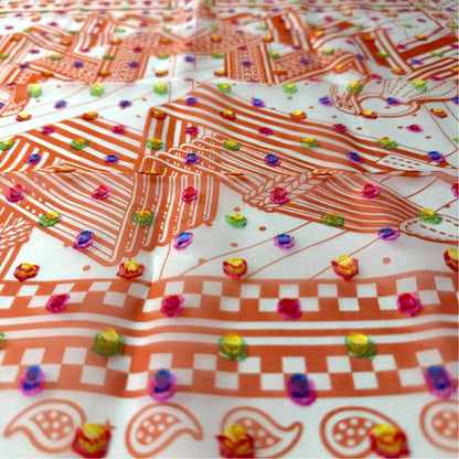 Hermes Carre 60 Zigzag Sangles Rainbow Dot Scarf — view 6