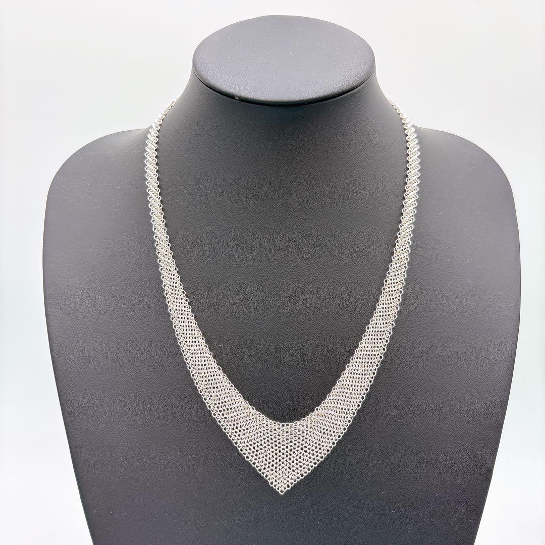 Close To Tiffany & Co Mesh Scarf Necklace In 925 Silver