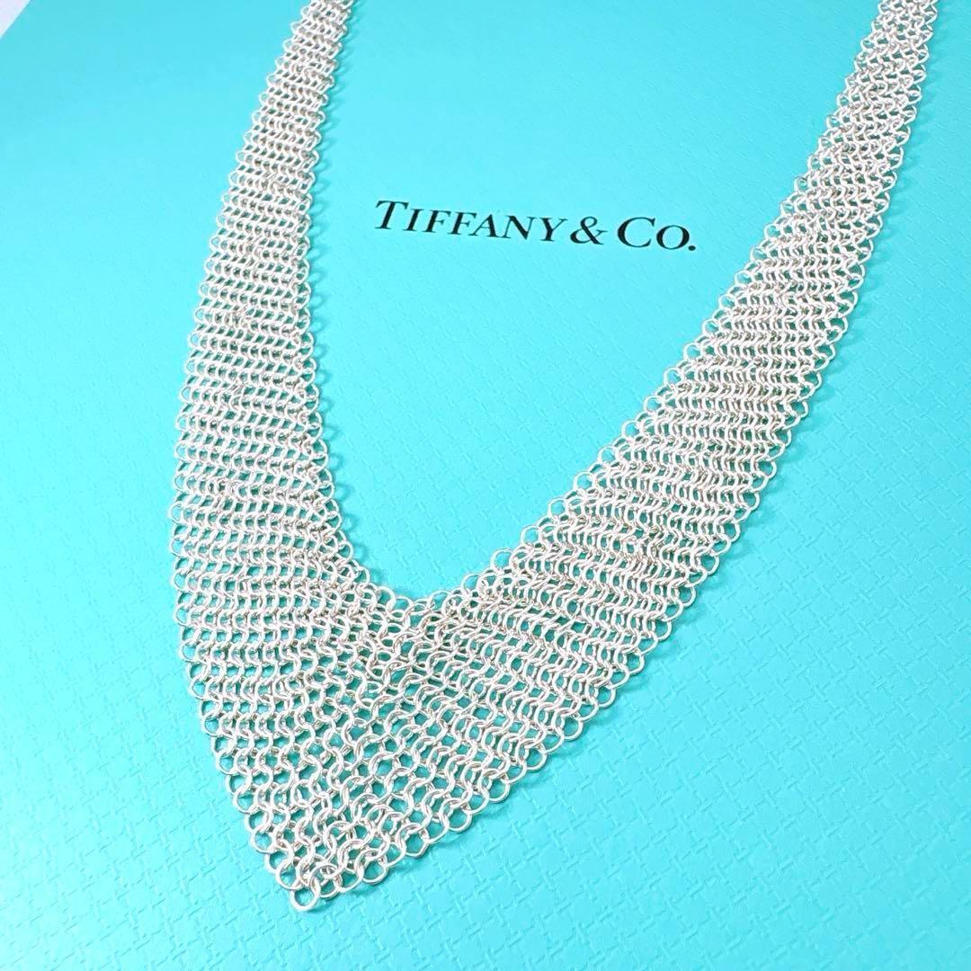 Close To Tiffany & Co Mesh Scarf Necklace In 925 Silver