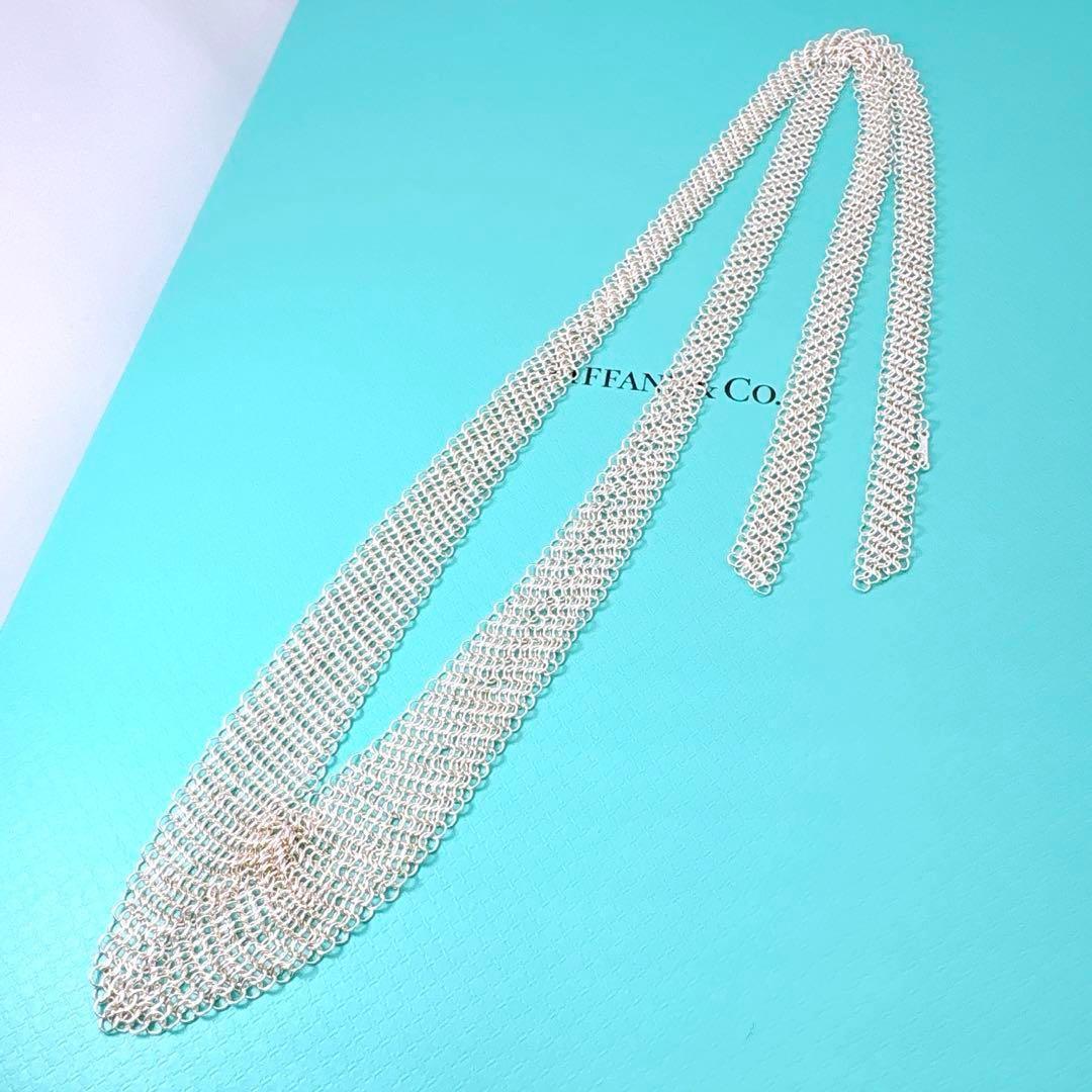 Close To Tiffany & Co Mesh Scarf Necklace In 925 Silver