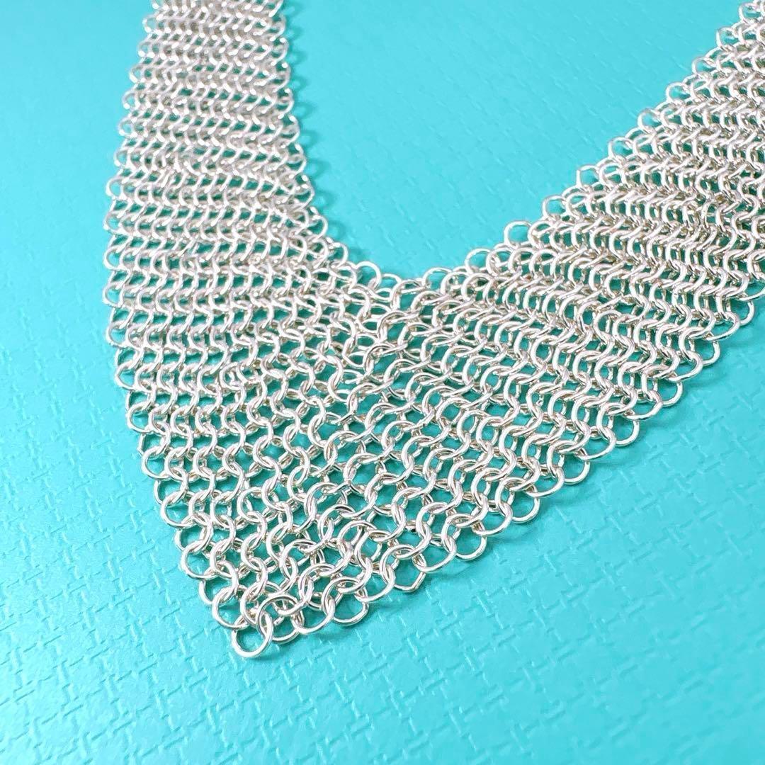 Close To Tiffany & Co Mesh Scarf Necklace In 925 Silver