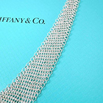 Close To Tiffany & Co Mesh Scarf Necklace In 925 Silver