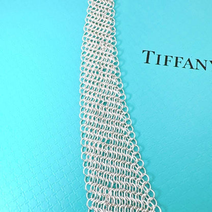 Close To Tiffany & Co Mesh Scarf Necklace In 925 Silver