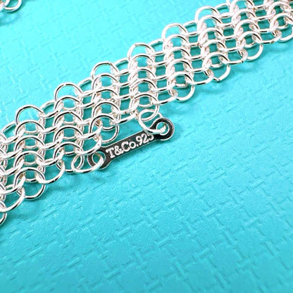 Close To Tiffany & Co Mesh Scarf Necklace In 925 Silver