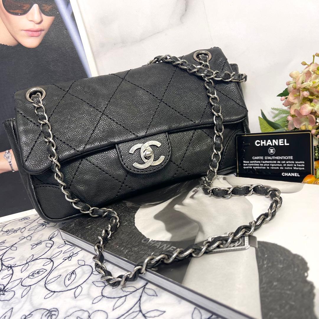 Chanel Caviar Leather Double Flap Shoulder