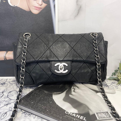 Chanel Caviar Leather Double Flap Shoulder — view 2