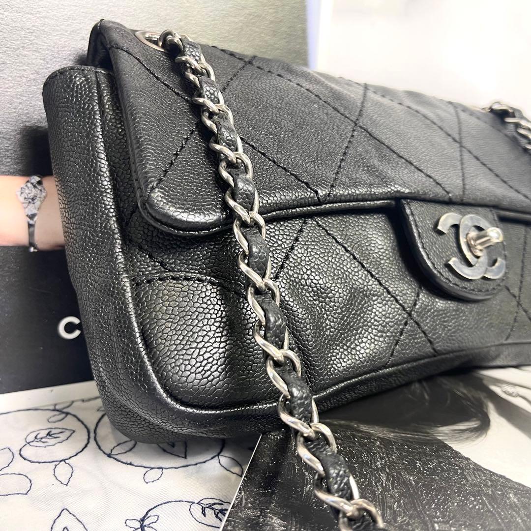 Chanel Caviar Leather Double Flap Shoulder — view 4