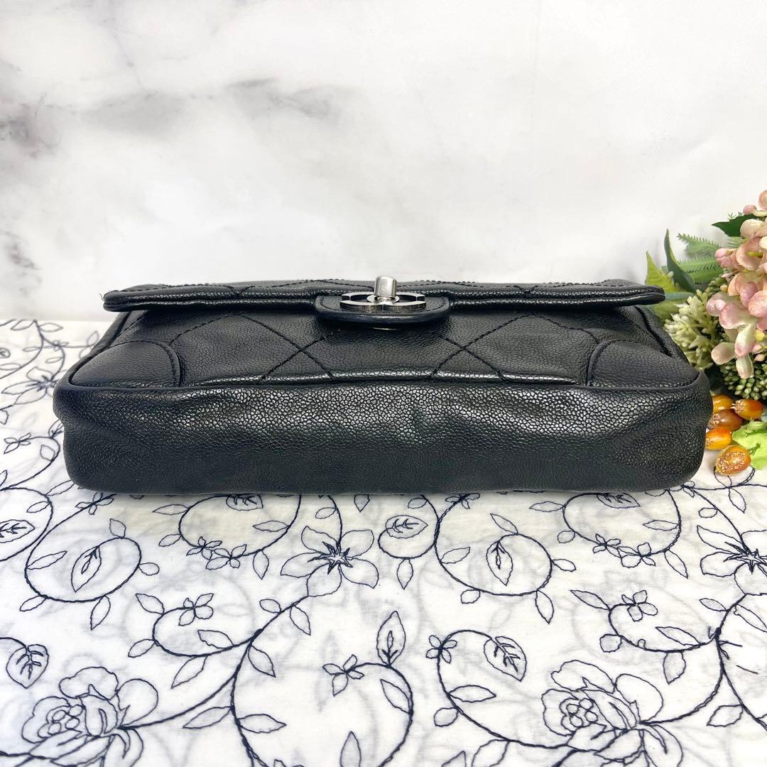 Chanel Caviar Leather Double Flap Shoulder — view 8