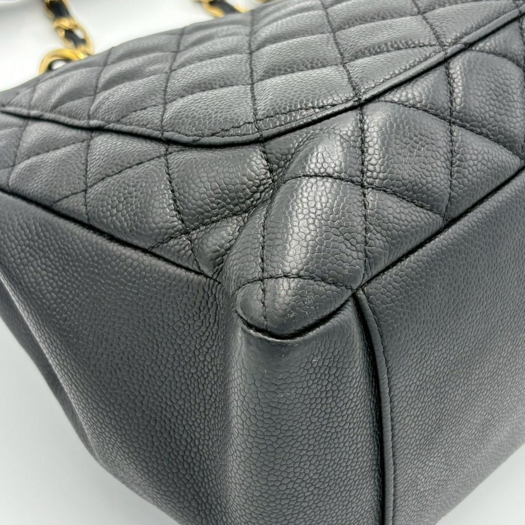 Chanel Caviar Leather CC Logo Chain Tote Black — view 9
