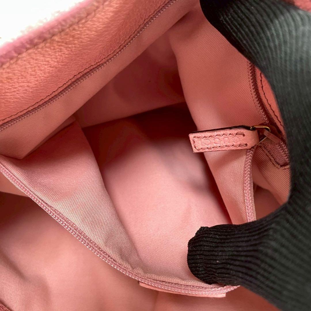 Gucci GG Tote Pink Canvas Leather Beige Logo — view 5