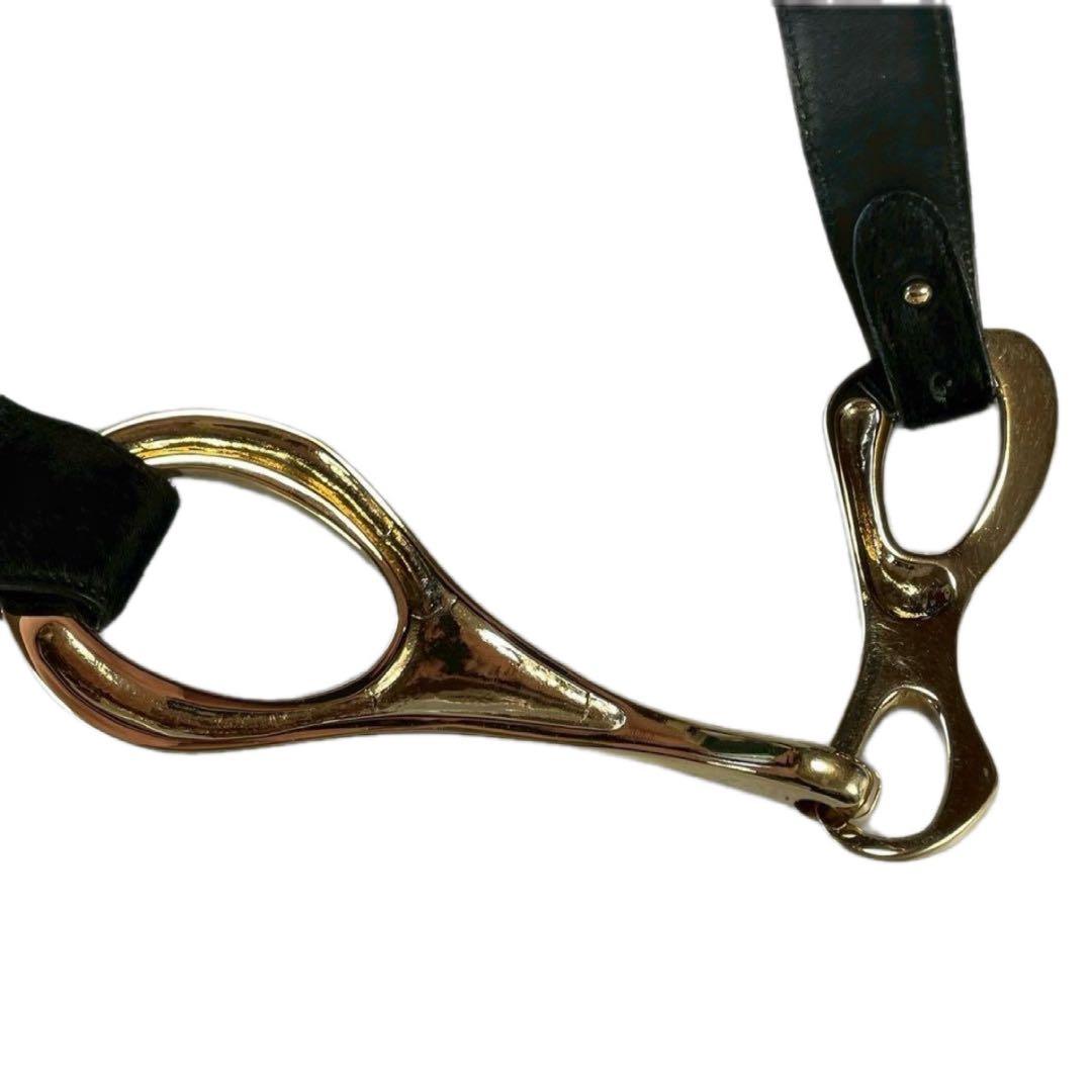 Gucci Tom Ford Era Horsebit Buckle Calf Hair Leather Belt — view 5