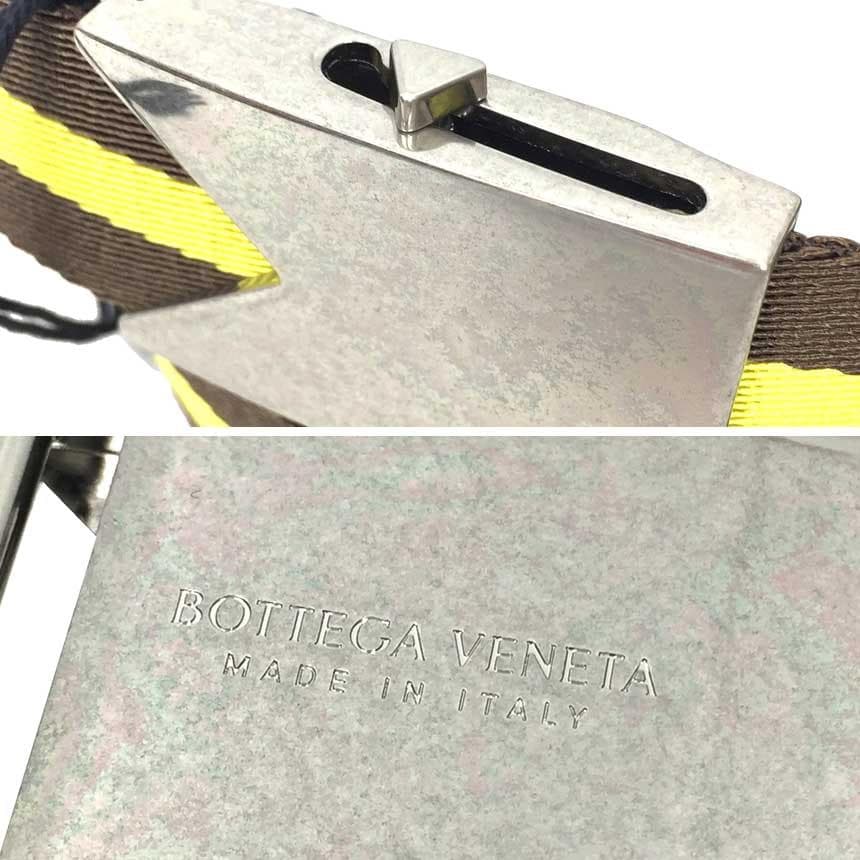 Unused Bottega Veneta Striped Belt Aq10978