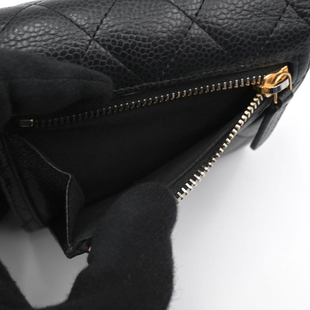 Chanel Quilted CC Logo Trifold Wallet Compact Classic Black